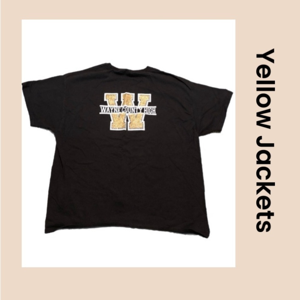 Women’s Black And Gold Graphic Tee Shirt Size XL
